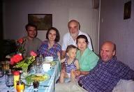 Новосибирск, 2000. Ужин перед вылетом в Бразилию. Первое знакомство с внуком.